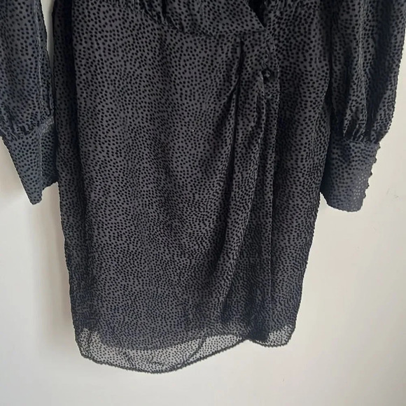 The Kooples SHORT BLACK DRESS WITH POLKA DOT PRINT - Picture 6 of 15